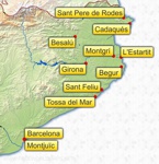 Unsere Ziel in Katalonien entlang der Costa Brava.