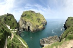 Panoramablick vom Tintagel Castle (links) bis Barras Nose (links).