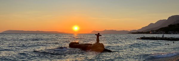 Sonnenuntergang in Podgora.