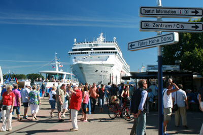 Endlich habe ich es zur Fähre zur Höhen Düne geschafft.