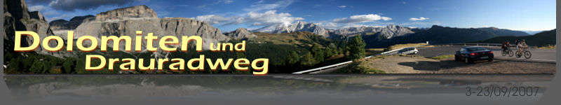 Überschrift: Dolomiten und Drauradweg