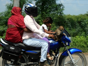 Familienkutsche mit Kind und Kegel (ähm Affe)