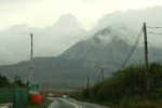 Mt. Errigal versteckt sich hinter den dichten Wolken und Regen
