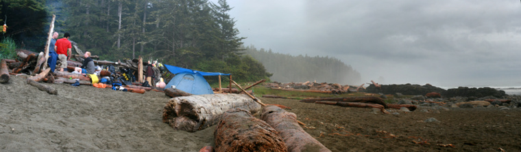 Zelten zusammen mit Brian, Dave und Mark