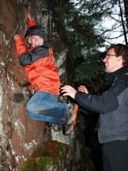 Zwei Kletterer unter sich.