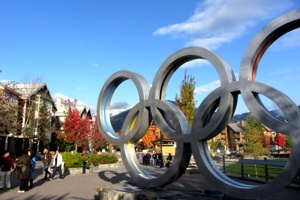 Nicht zu übersehen. Die Olympischen Ringe.*