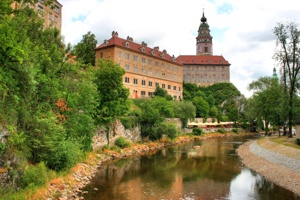 Eine Karte der Altstadt von Krumau.