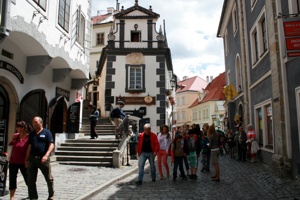 Mittelalterliche Gebäude im Zentrum von Krumau.