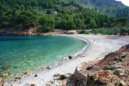 Die einsame Bucht Cala Tuent.