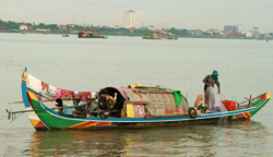 Die Boat-People leben und fischen auf dem Mekong.