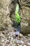40 m aufragende Wände begrenzen die Pokljuka Schlucht.