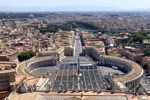 Panoramablick über Petersplatz, Engelsburg und Tiber.