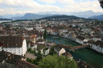 Blick über Luzern und Reuss.