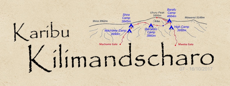 Überschrift: Karibu Kilimandscharo