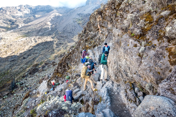 Eine der leicht ausgesetzten Stellen in der Barranco Wall. [2]
