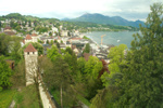 Blick von der Stadtmauer über den Vierwaldstättersee.