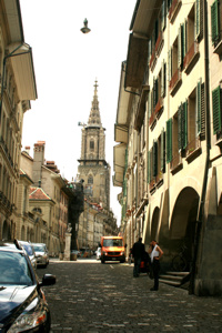 Auf dem Weg zum Berner Münster.