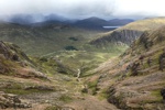 Beim Abstieg gaben die Wolken den Blick ins Glencoe Valley frei.